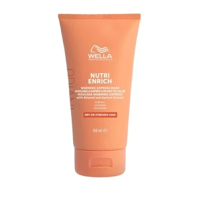 Abbildung von Wella Professionals Invigo Nutri Enrich Warming Express Mask selbstwärmende Haarmaske mit Mandel &amp; Vitamin E intensive Haarpflege für kaputtes Haar glättende Haarkur gegen Frizz 150 ml
