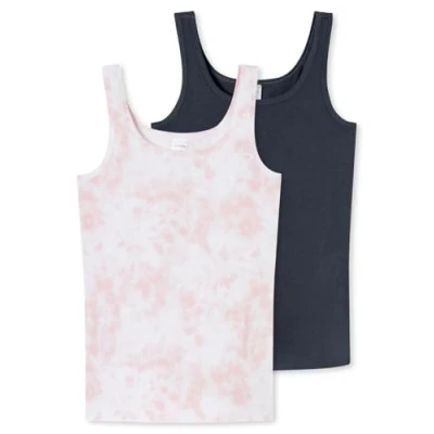 Abbildung von Schiesser 2PACK Unterhemd/shirt für Kinder, Größe: 176, Graphit rosa