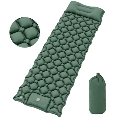 Abbildung von YITAHOME Isomatte Selbstaufblasend Ultraleichte Camping Luftmatratze mit Eingebaute Pumpe und Kissen, Matratze Tragetasche Fußpumpe für Outdoor, Camping, Reisen (Frühling Grün)