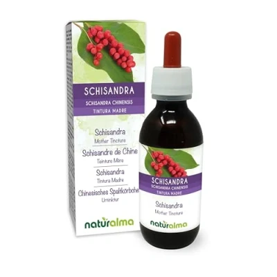 Abbildung von Chinesisches Spaltkörbchen (Schisandra chinensis) Früchte Alkoholfreier Urtinktur Naturalma Flüssig Extrakt Tropfen 120 ml Nahrungsergänzungsmittel Veganer