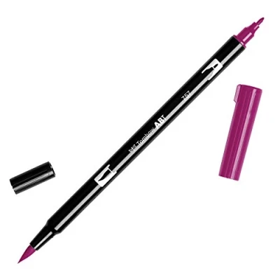 Abbildung von Tombow ABT 757 Fasermaler Dual Brush Pen mit zwei Spitzen, port red