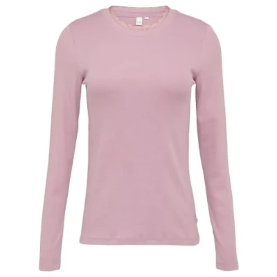 Abbildung von QS Damen 2158317 Rippshirt mit Spitzendetail, 4176, Medium