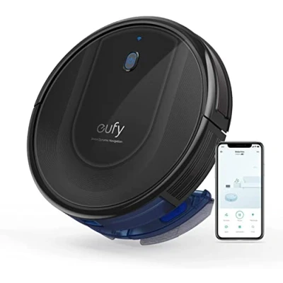 Abbildung von eufy Saugroboter mit Wischfunktion, RoboVac G10 Hybrid, Smart Dynamic Navigation, 2 in 1 Sauger &amp; Wischmopp Roboterstaubsauger, 2000Pa Saugkraft, Selbstaufladend(Schwarz)(Generalüberholt)