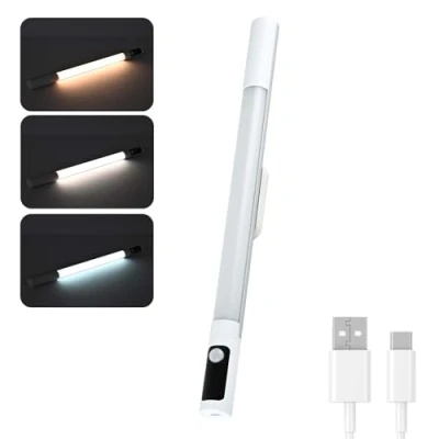 Abbildung von Unterbauleuchte Küche LED 40cm, Unterschrank Beleuchtung, Kabellos Aufladbarer Akku Lichtleiste USB, Schrankbeleuchtung für
