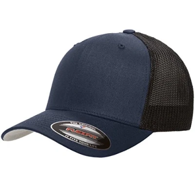 Abbildung von Flexfit Unisex Erwachsene Trucker Mesh Fitted Cap Baseballkappe, Marineblau, Einheitsgröße