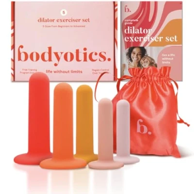 Abbildung von Bodyotics Silikon Beckenbodenmuskeltrainer Set mit 5 Dilatatoren für Frauen Überwinden Sie Grenzen