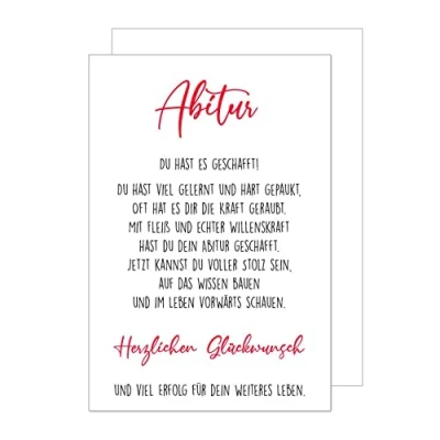Abbildung von Edition Seidel Premium Glückwunschkarte zum Abitur mit Umschlag. Abiturkarte Spruch Abi Grusskarte Prüfung Junge Mädchen (PR118 SW022)