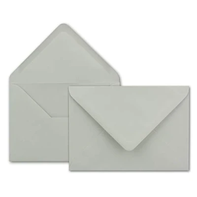 Abbildung von 150x Brief Umschläge in Hell Grau 80 g/m² Kuverts DIN B6 Format 12,5 x 17,6 cm Nassklebung ohne Fenster