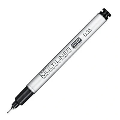 Abbildung von COPIC Multiliner SP 0,35 mm, Black, Aluminium Fineliner mit einer feinen Spitze und wasserbeständiger Pigmenttinte