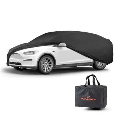 Abbildung von Walser Abdeckung Auto Indoor Stretch, Autoabdeckung Winter, staubdichte Autogarage Abdeckung, Autoplane für Auto, Abdeckplane Kombi XL schwarz