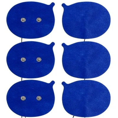 Abbildung von Med Fit Spezial TENS Selbstklebeelektrode, kabellos vielseitige, langlebige und problemlose Schmerzlinderung für mehrere Körperbereiche (blau, Doppelelektrode, 3er Pack)