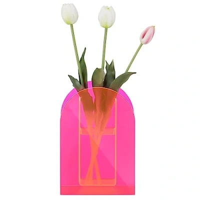 Abbildung von Navaris Acryl Vase pink transparente Blumenvase aus Acrylglas Deko für Wohnzimmer Schlafzimmer Büro Blumen und Trockenblumen