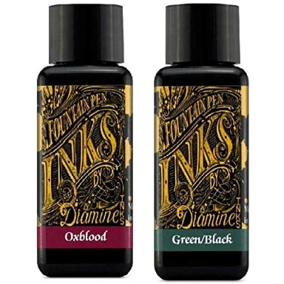 Abbildung von Diamine Füllfederhalter Tinte, 30 ml, Oxblood &amp; Green Black 2 Stück