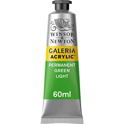 Abbildung von Winsor &amp; Newton 2120483 Galeria Acrylfarbe, hohe Pigmentierung, lichtecht, buttrige Konsistenz, 60 ml Tube Permanentgrün Hell