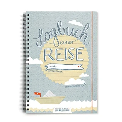 Abbildung von Eine der Guten Reisetagebuch Logbuch einer Reise Tagebuch zum Schreiben mit Wetter , Stimmungs und Zitatfeldern, blau, dotted, A5