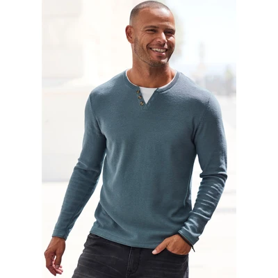Abbildung von H.I.S Strickpullover, Herren, Größe: Large, Blaugrau