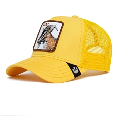 Abbildung von Goorin Bros. The Farm Trucker Kappe aus Netzstoff für Damen und Herren, Gold das G.o.a.t., Einheitsgröße