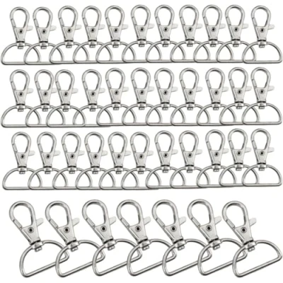 Abbildung von 20 Stück Schlüsselanhänger Karabiner, Premium Clip Haken Karabiner Verschluss Metall D Schlüsselringen für 2cm Innenbreite