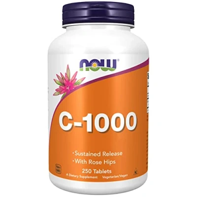Abbildung von Now Foods, C 1000, 1.000mg, 250 vegane Tabletten, Laborgeprüft, Vitamin C, Hagebutte, Glutenfrei, Sojafrei, Vegetarisch
