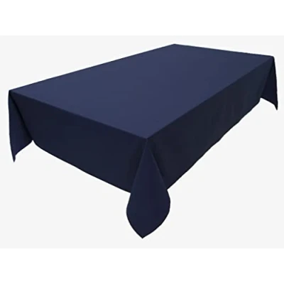 Abbildung von Hochwertige Tischdecke Tischwäsche aus 100% Baumwolle Kollektion Konzept, Farbe &amp; Größe wählbar (Tischdecke 100x100cm, Marineblau)