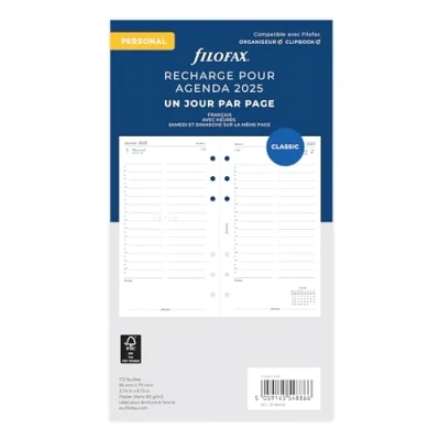 Abbildung von Filofax Personal 1 Tag auf einer Seite französisch 2025