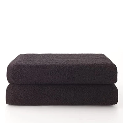 Abbildung von Top Towel Plus Große Badetücher 2 Duschtücher 70x140 cm 100 % Baumwolle Schwarz
