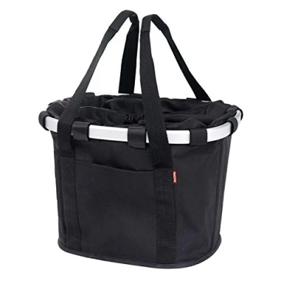 Abbildung von KlickFix Unisex Fahrrad klappkorb Reisenthel Bikebasket Lenkerkorb, Schwarz, 26 x 35 38 cm EU