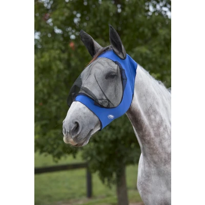 Abbildung von Weatherbeeta Fliegenmaske Deluxe Stretch mit Ohren Königsblau/Schwarz Mini