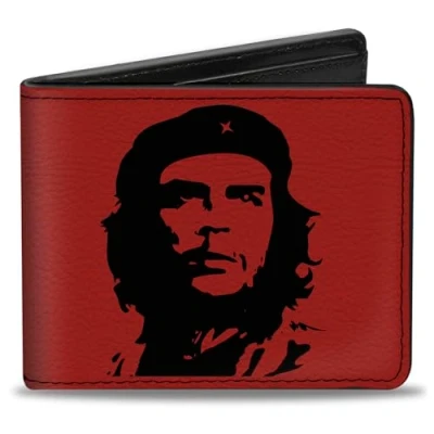Abbildung von Buckle Down Herren Bifold Wallet Che Guevara Reisezubehör Bi Fold Brieftasche, Mehrfarbig, 4.0&quot; x 3.5&quot;