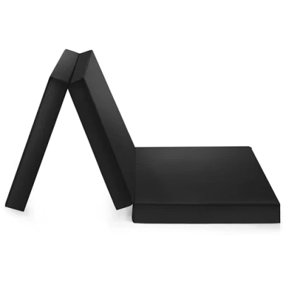 Abbildung von Badenia Trendline Gästematratze 3 teilige Klappmatratze mit strapazierfähigem Microfaser Bezug, Öko Tex zertifiziert, produziert nach deutschem Qualitätsstandard,190 x 60 cm , schwarz