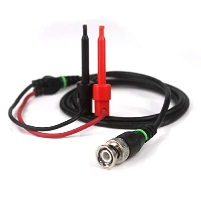 Abbildung von Aofan BNC Oszilloskop Stecker auf Dual Test Haken Clip Prüfkabel Messkabel 110 cm