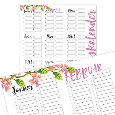 Abbildung von Geburtstagskalender in rosa I DIN A3 Dauerkalender jahresunabhängig Wandkalender für Mädchen, Frauen, WG, die ganze Familie dv_298