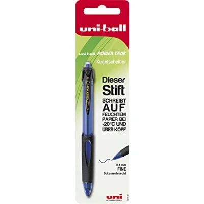 Abbildung von Faber Castell uni ball 141396 Kugelschreiber Powertank, 1,0 mm, blau, 1 Stück