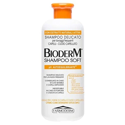 Abbildung von Bioderm Shampoo Soft für Empfindliche Kopfhaut, Tägliche Haarwäsche Schuppen , Dermatitis und Psoriasis Behandlung Stellt den pH Wert der Kopfhaut Wieder her 500ml