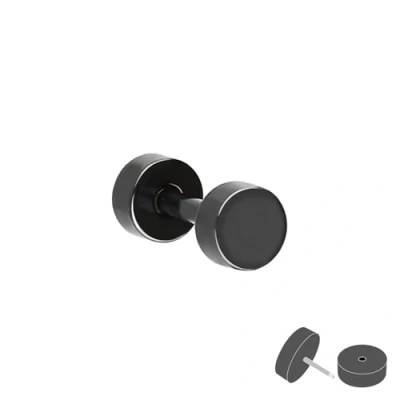 Abbildung von Treuheld® Fake Plug Ohrstecker aus Titan 6 Größen Schwarz [3.] 1,2 x 8 mm