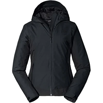 Abbildung von Schöffel Damen Jacket Wamberg L, winddichte, atmungsaktive Regenjacke, komfortable Outdoor Jacke, Wanderjacke mit verstellbarer Kapuze, black, 36