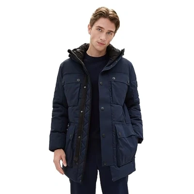 Abbildung von TOM TAILOR Herren Technical Winterparka mit aufgesetzten Taschen, sky captain blue, XL