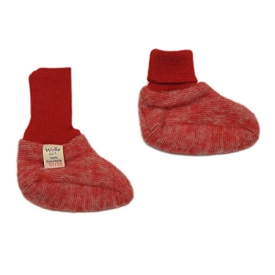 Abbildung von Cosilana, Baby Fleece Schühchen, 60% Wolle kbT und 40% Baumwolle kbA (ab15 16 mit Noppen) (15 16, Rot melange)