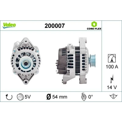 Abbildung von VALEO 200007 Lichtmaschine 14V 100A OPEL: Astra G Caravan, CC, Meriva A