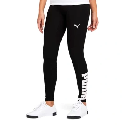 Abbildung von PUMA Damen Athletic Logo Tights Leggings, Schwarz 1.0, X Groß