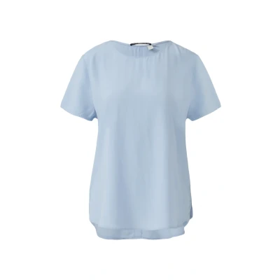Abbildung von QS Kurzarm Bluse, Damen, Größe: 32, Hellblau