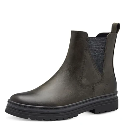 Abbildung von MARCO TOZZI Damen Chelsea Boots Flach mit Reißverschluss, Grün (Khaki), 39 EU