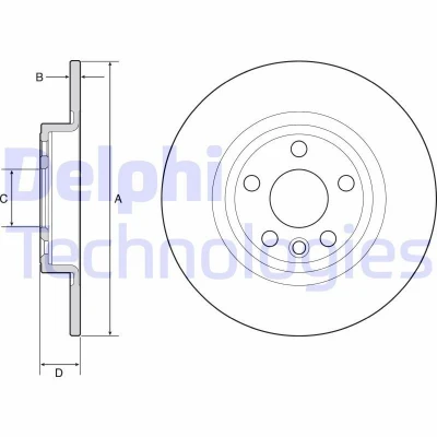 Abbildung von DELPHI BG4930C Bremsscheibe 300 10 5 voll beschichtet unbehandelt ohne Radlager, ABS Sensorring LAND ROVER: Discovery Sport, JAGUAR: E Pace