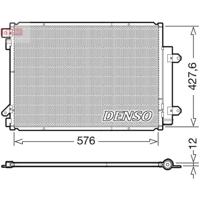Abbildung von DENSO DCN47008 Klimakondensator mit Trockner R 134a SUZUKI: SX4 II S Cross, Vitara IV Off Road