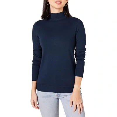 Abbildung von Amazon Essentials Damen Leichter Pullover mit Stehkragen (in Übergröße erhältlich), Marineblau, L