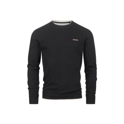 Abbildung von Indicode Herren INSigfinn Langarmshirt aus Baumwollmix Herrenshirt Langarm Longsleeve Shirt Männer Black, XXL