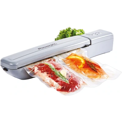 Abbildung von PowerXL Duo NutriSealer 6in1 Vakuumiergerät 3 Programme hält Lebensmittel bis zu 5x länger frisch vakuumiert, versiegelt &amp; wiederversiegelt Originalverpackungen Folienschweißgerät
