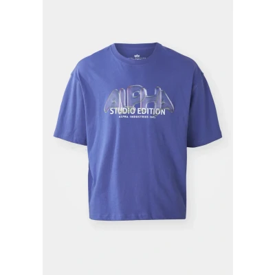 Abbildung von Alpha Industries Studio Edition VIBE Tshirt print, Herren, Größe: XXL, Night purple