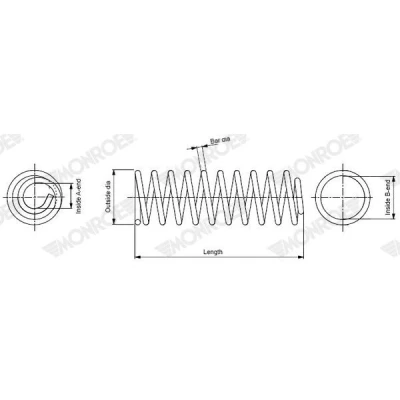 Abbildung von MONROE SP4719 Fahrwerksfeder Schraubenfeder RENAULT: Kangoo II Express, / Grand