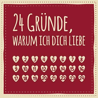 Abbildung von 24 Gründe, warum ich dich liebe: Adventskalender zum Ausfüllen, Eintragen, Verschenken Geschenk für Paare, Partnerin, Freund, Freundin (Advent)